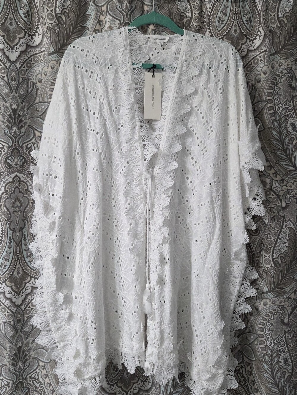 Dance & Marvel White Crochet Lace Cardigan